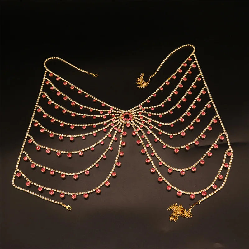 Multilayer Crystal Bra & Thong Body Jewelry