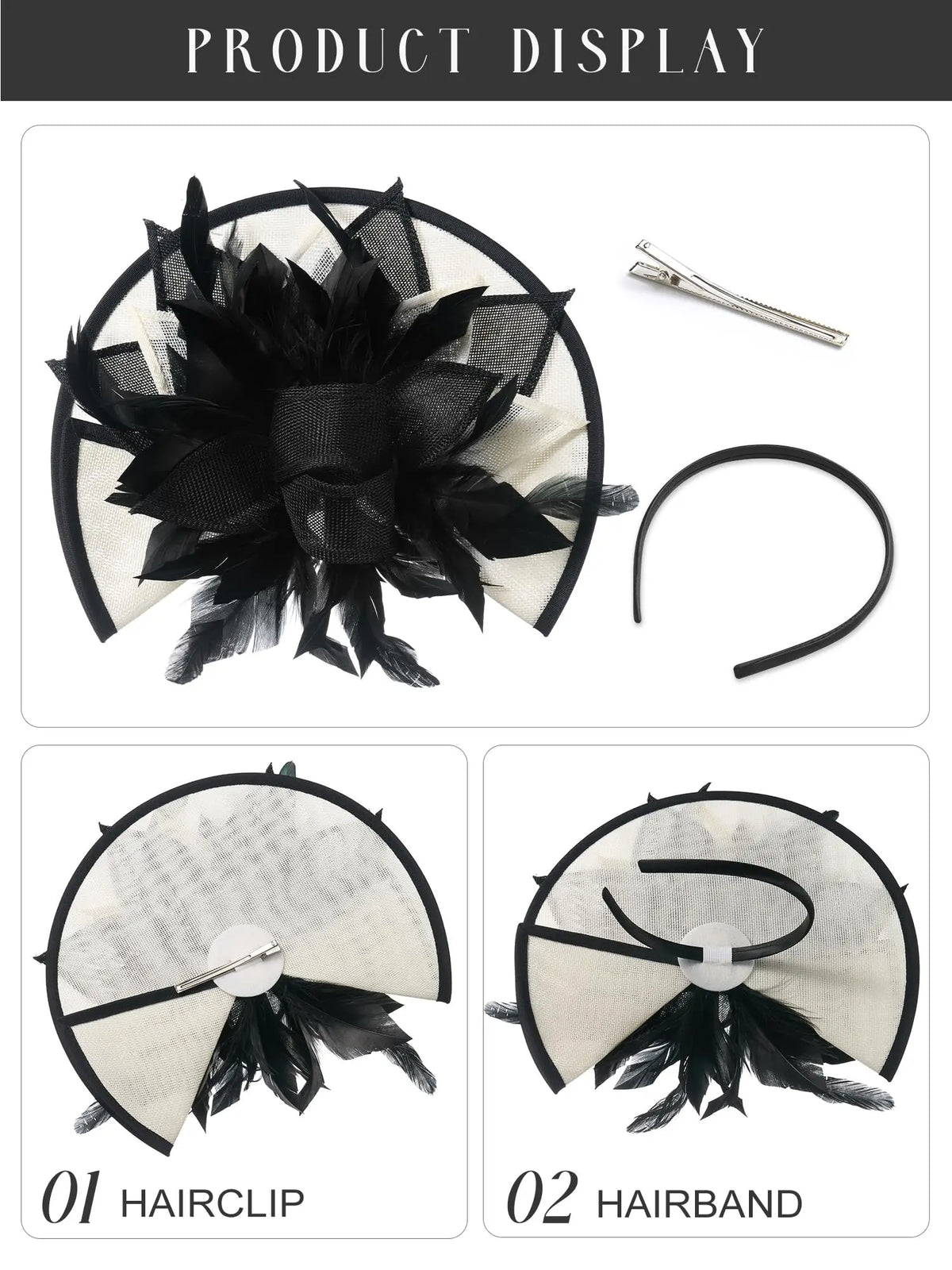 Showgirl Feather Fascinator Headband | Statement Party & Derby Hat