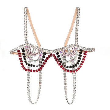 Dazzling Mixed-Color Crystal Bra Chain & Lumbar Bikini Body Jewelry