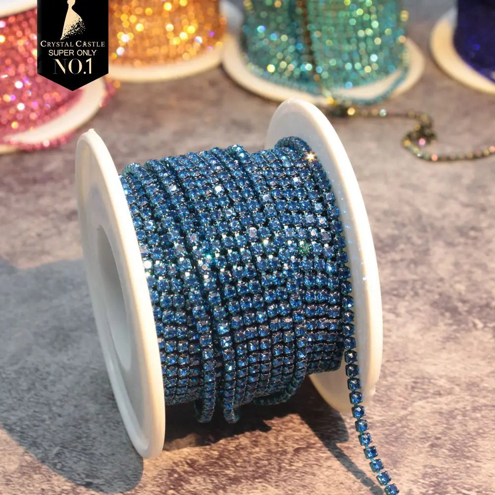 The Stardust Spectrum Stream – Premium Color-Matched Glass Crystal Rhinestone Cup Chain Trim