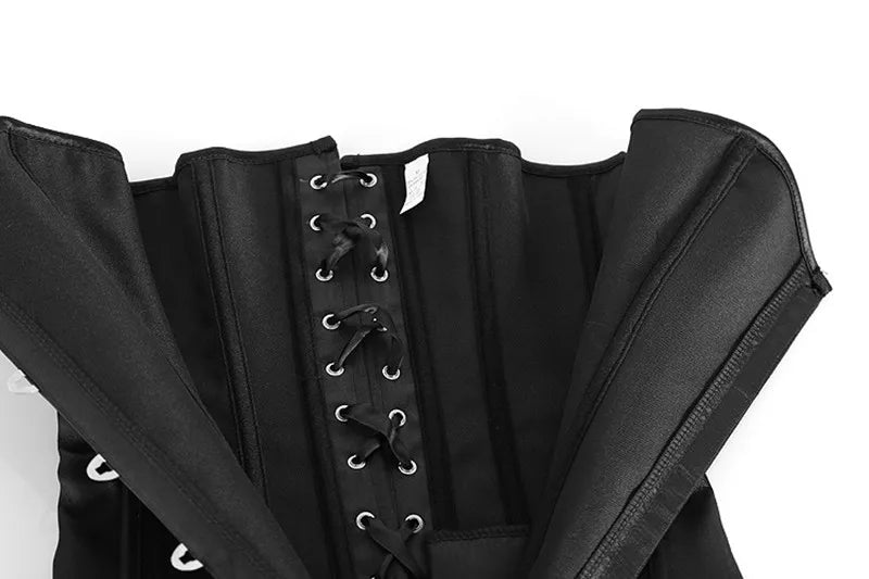 Steampunk PU Leather Overbust Corset Dress & Long Torso Waist Trainer