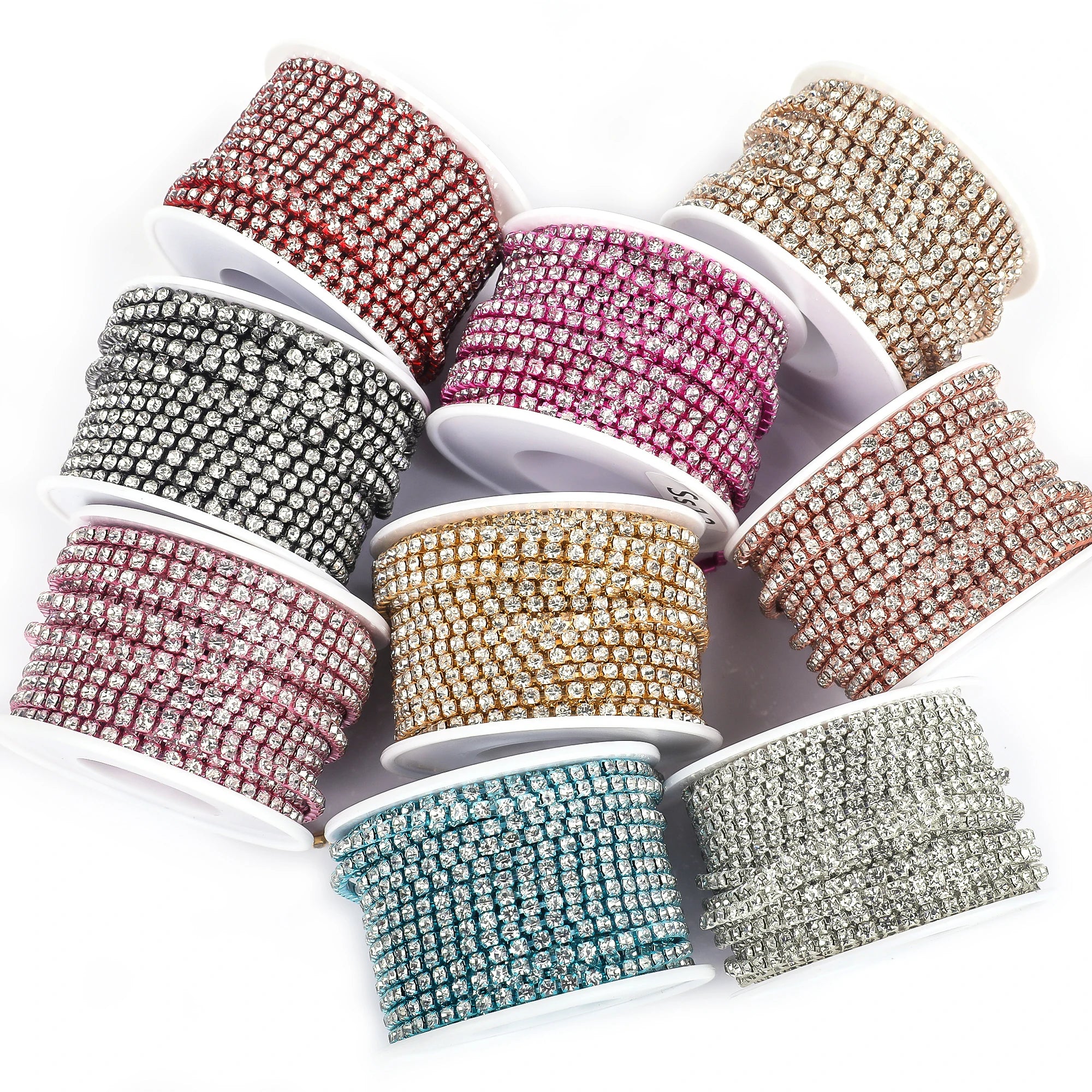 The Stardust Sparkle Cascade – Premium AAAA Glass Crystal Dense Rhinestone Cup Chain Trim