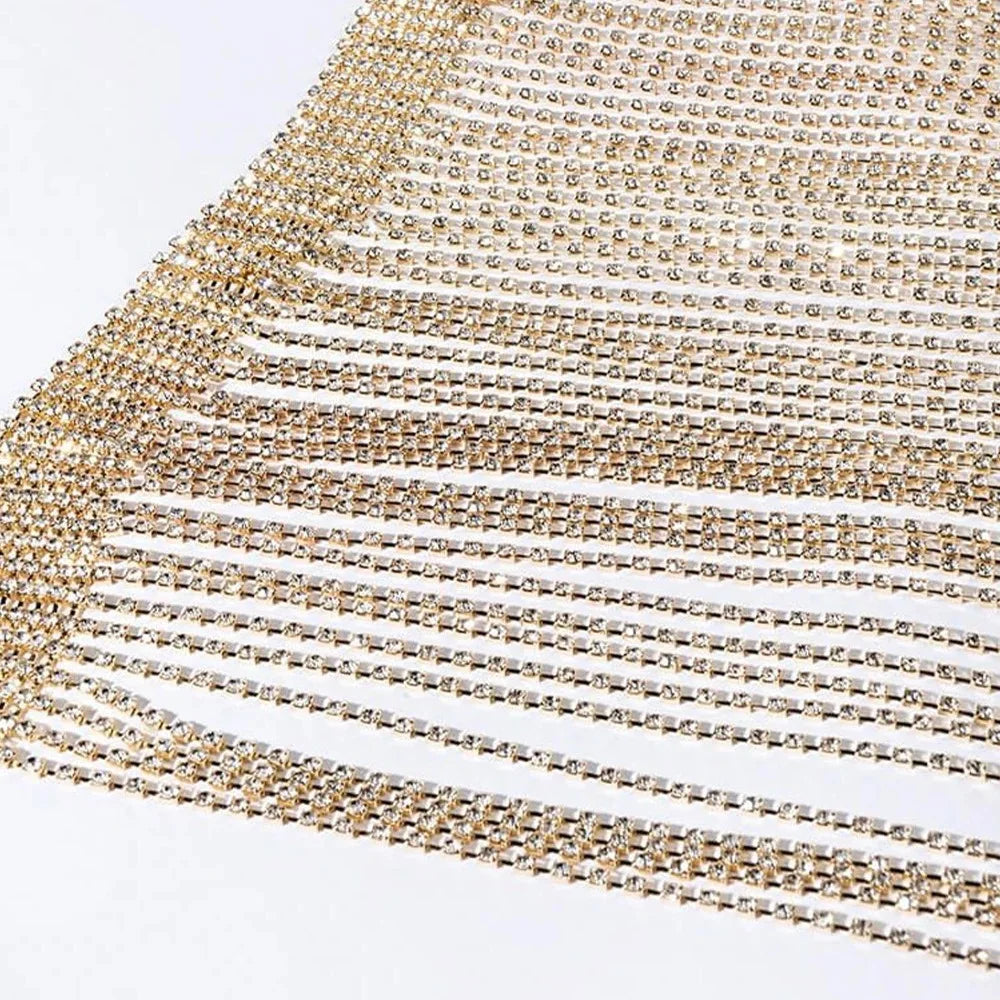 Rhinestone Buckle Tassel Waist Chain