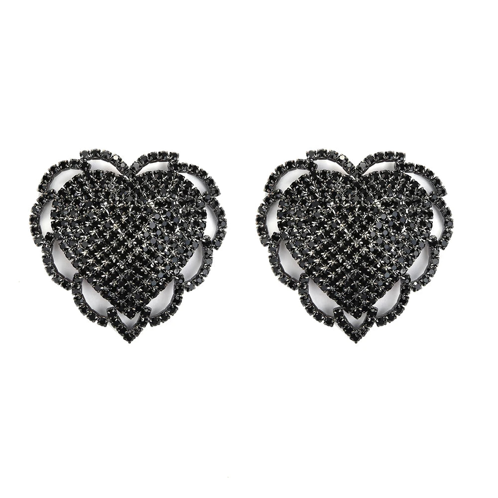 Sparkly Rhinestone Geometric Reusable Nipple Pasties Self-Adhesive Breast Covers
