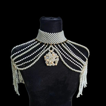 Pearl-Look Beaded Collar Shoulder Chain