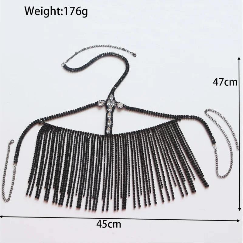 Rhinestone Tassel Costume Face Veil