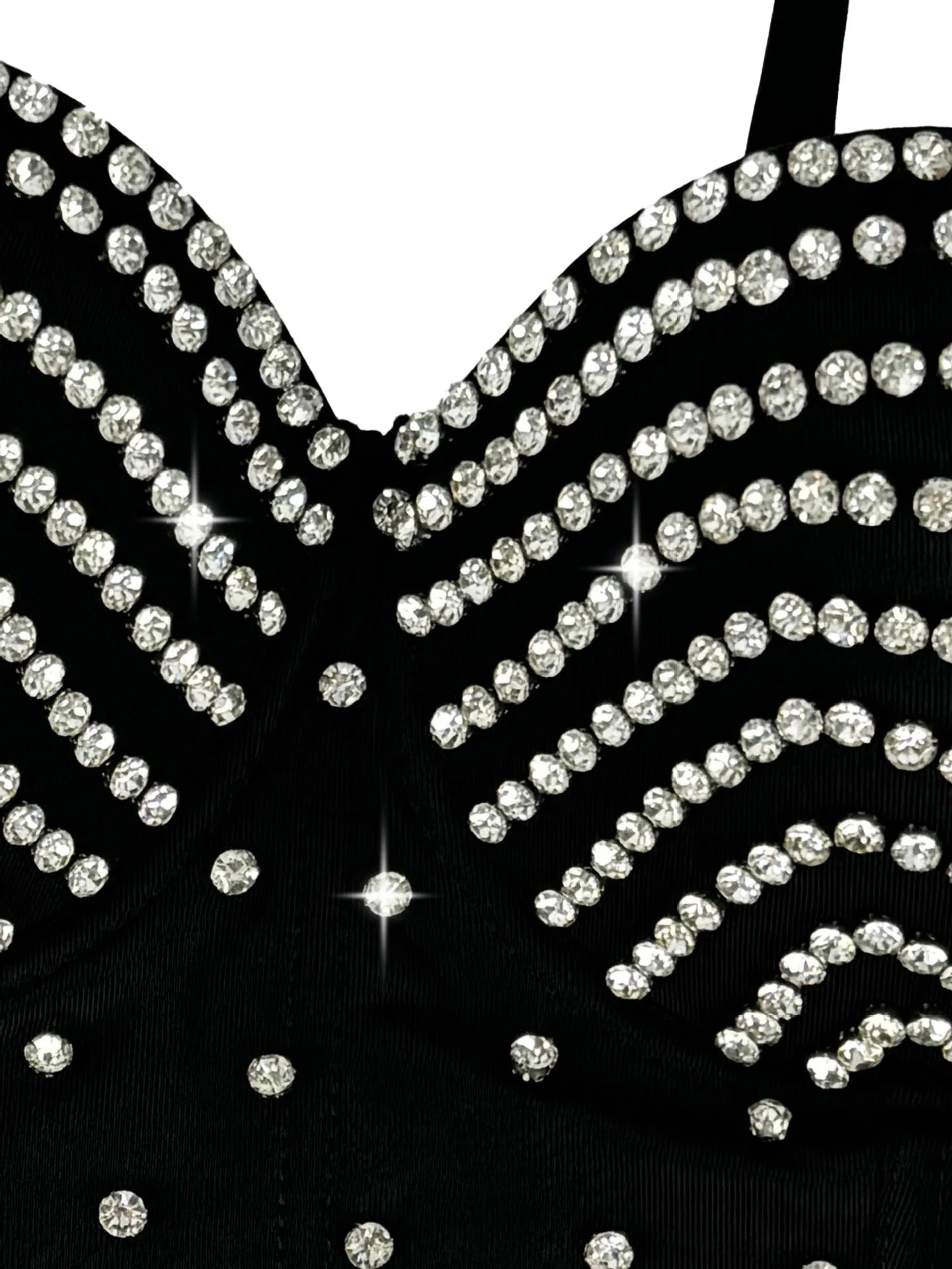 The Stardust Prism Siren – Embroidered Diamond Bustier Corset Crop Top