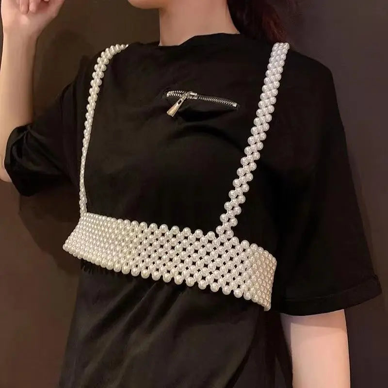White Pearl-Look Costume Shoulder Shawl