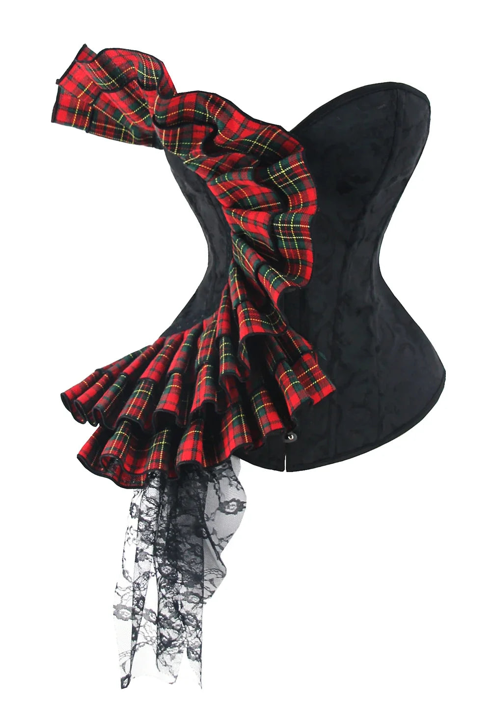Victorian Ruffle Floral Lace Overbust Corset Bustier Body Shaper Top