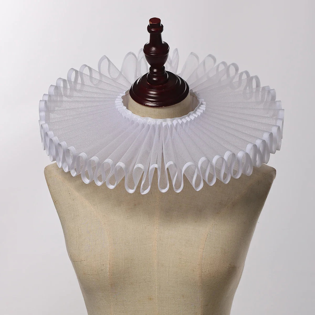 Vintage Renaissance Pleated Mesh Neck Ruff Gothic Clown Collar Choker Costume Accessory