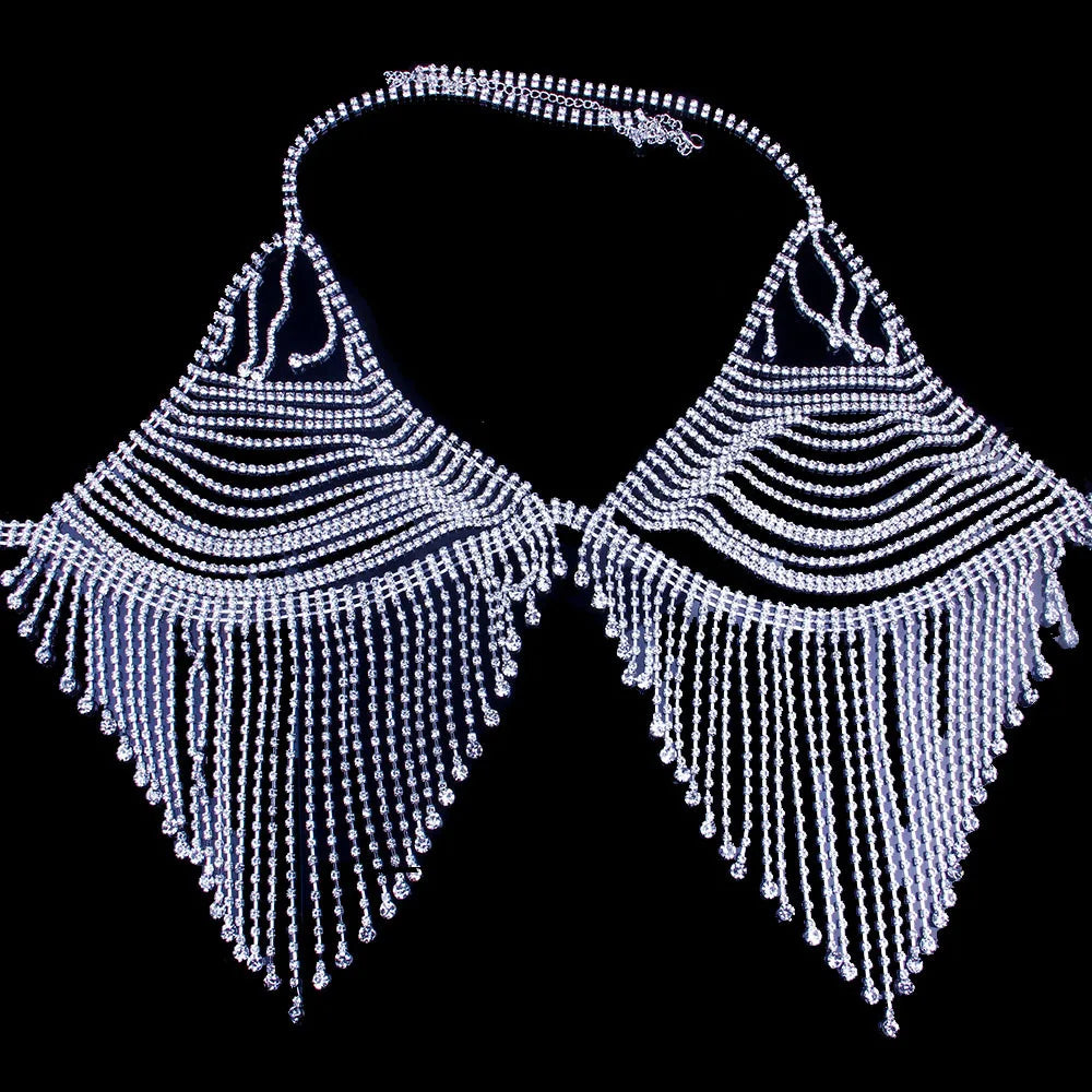 Rhinestone Strap Bra & Thong Body Jewelry