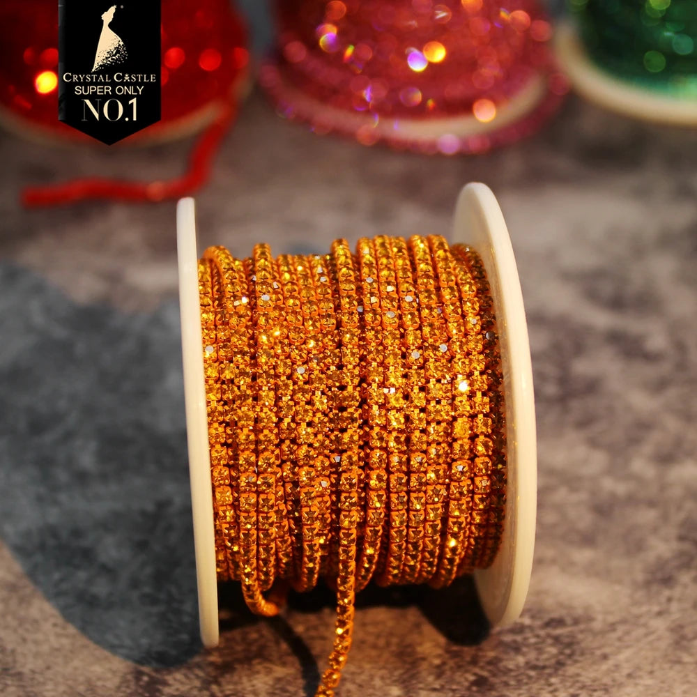 The Stardust Spectrum Stream – Premium Color-Matched Glass Crystal Rhinestone Cup Chain Trim