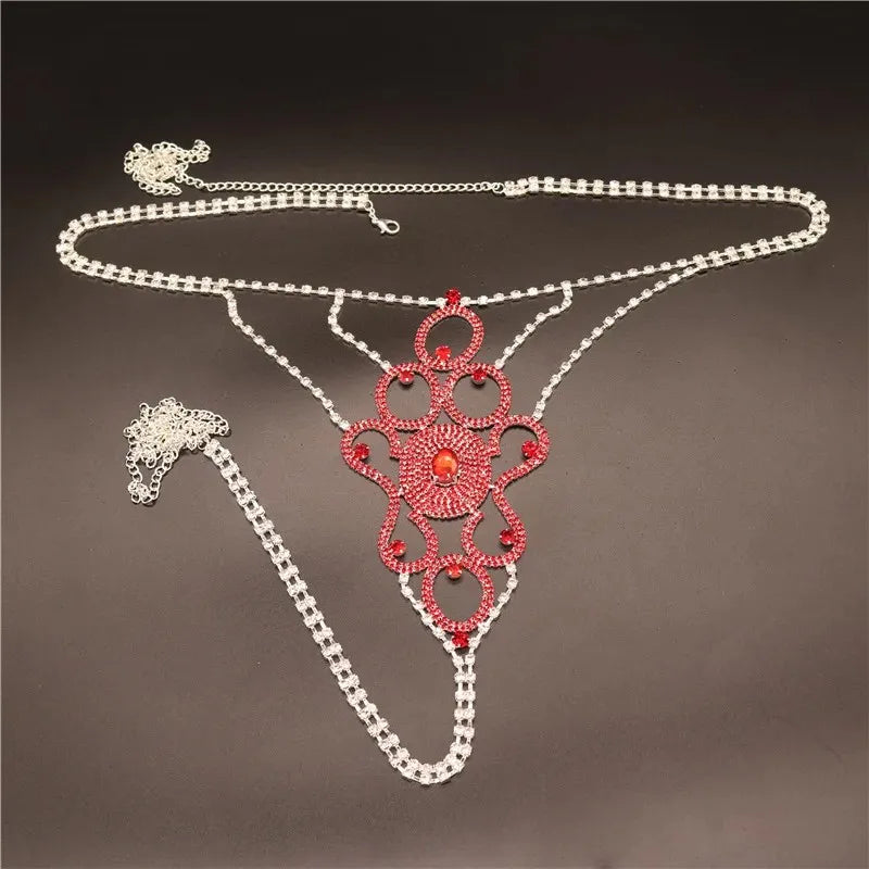 Crystal Bra & Thong Costume Chain Set