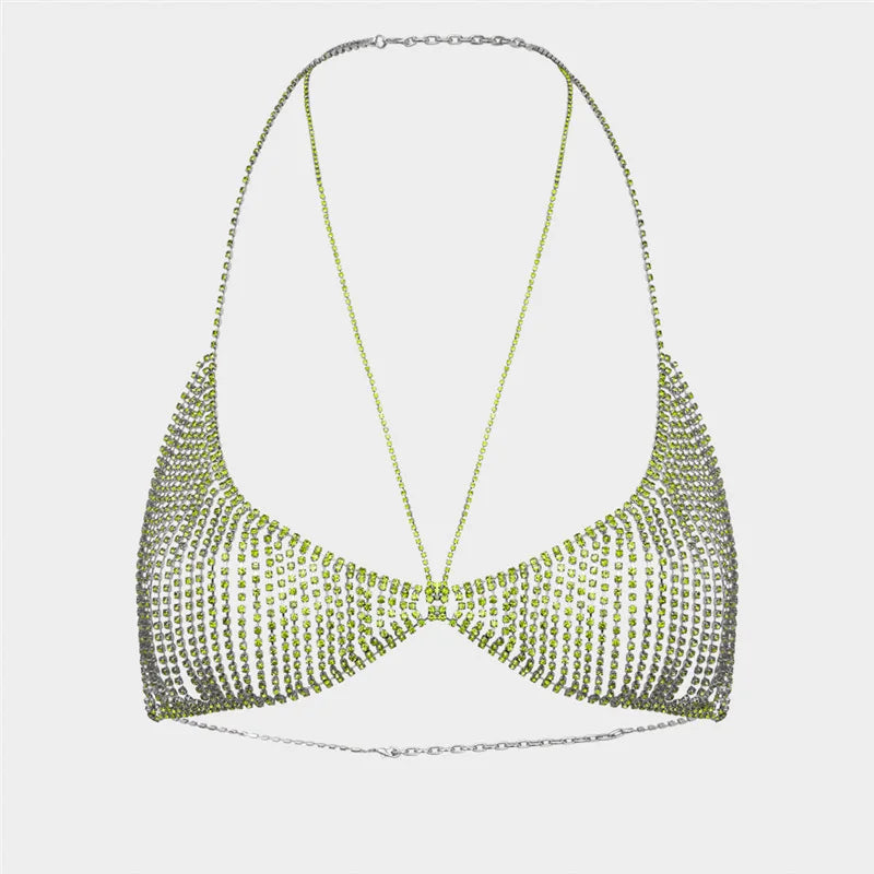 Rhinestone Tassel Bra & Skirt Chain Jewelry