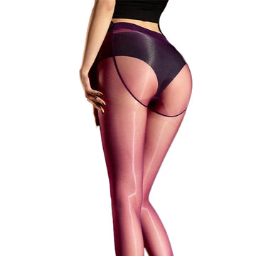 Plus Size Oil Glossy 1D Ultra-Thin Shaping Pantyhose High-Elasticity Tights