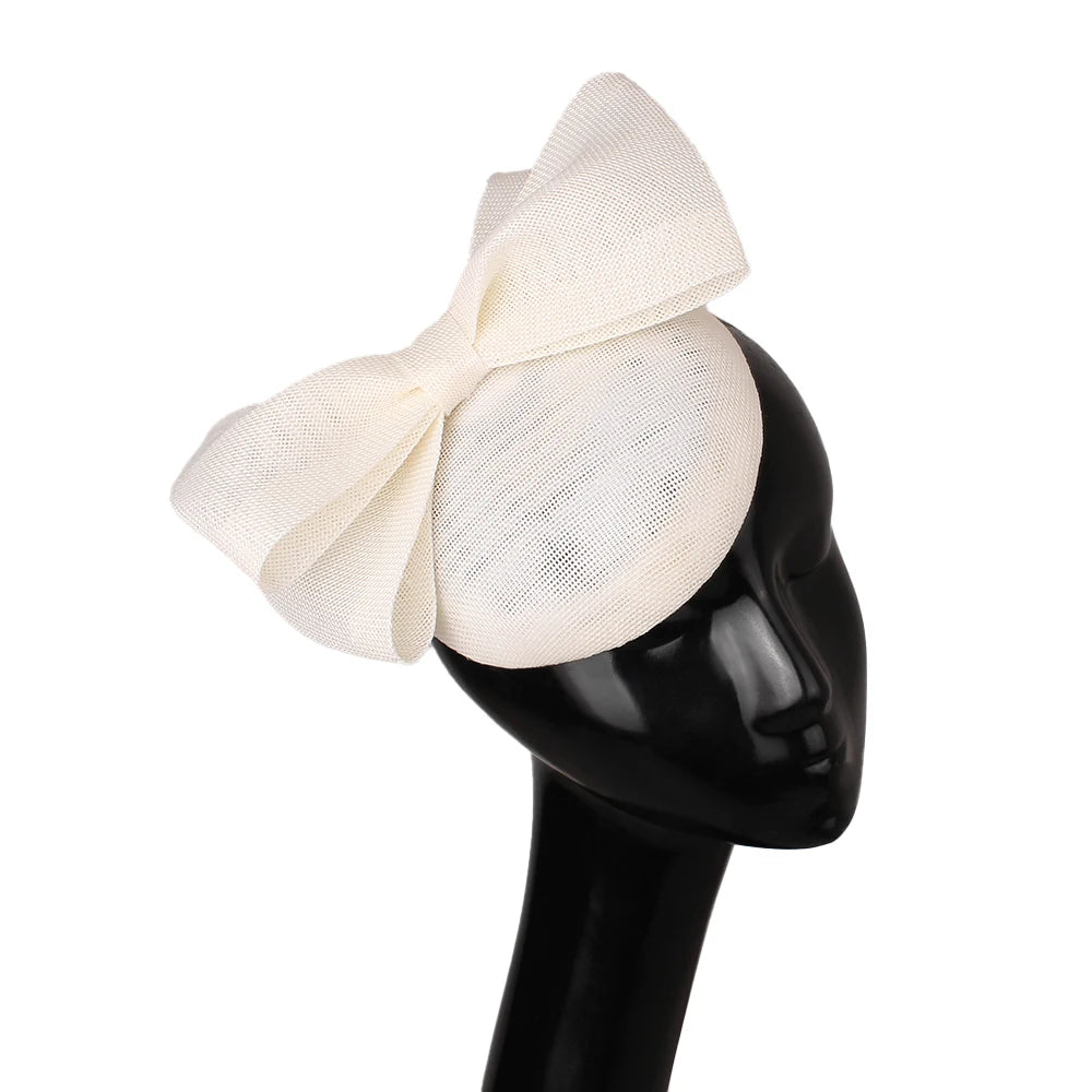 Elegant Sculpted Sinamay Bow Fascinator Headband Kentucky Derby Cocktail Hat