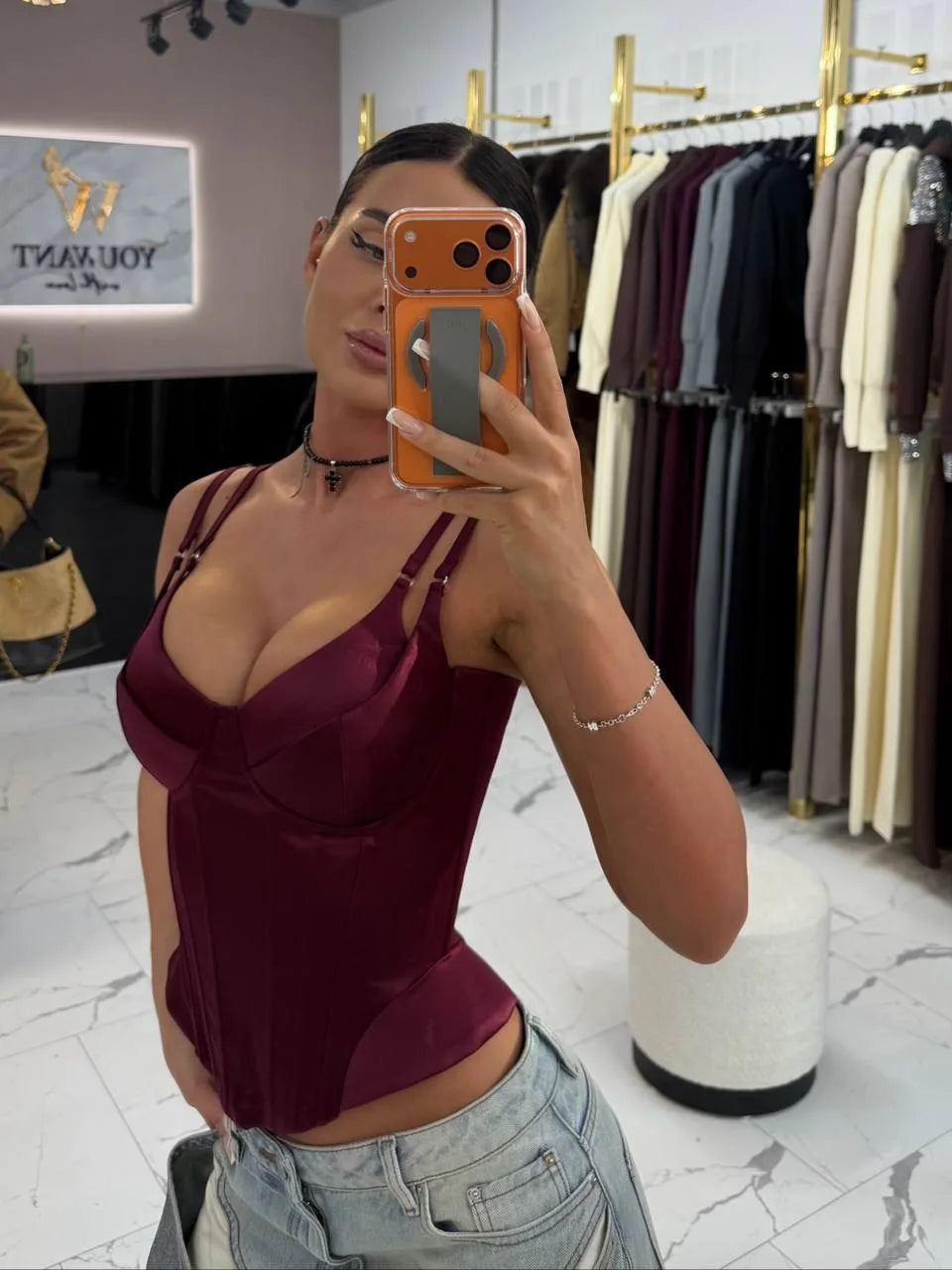Lace-Up Corset Cami Crop Top & Streetwear Party Tank