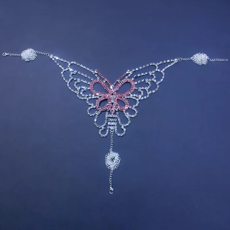 Butterfly Rhinestone Bra & Brief Body Jewelry