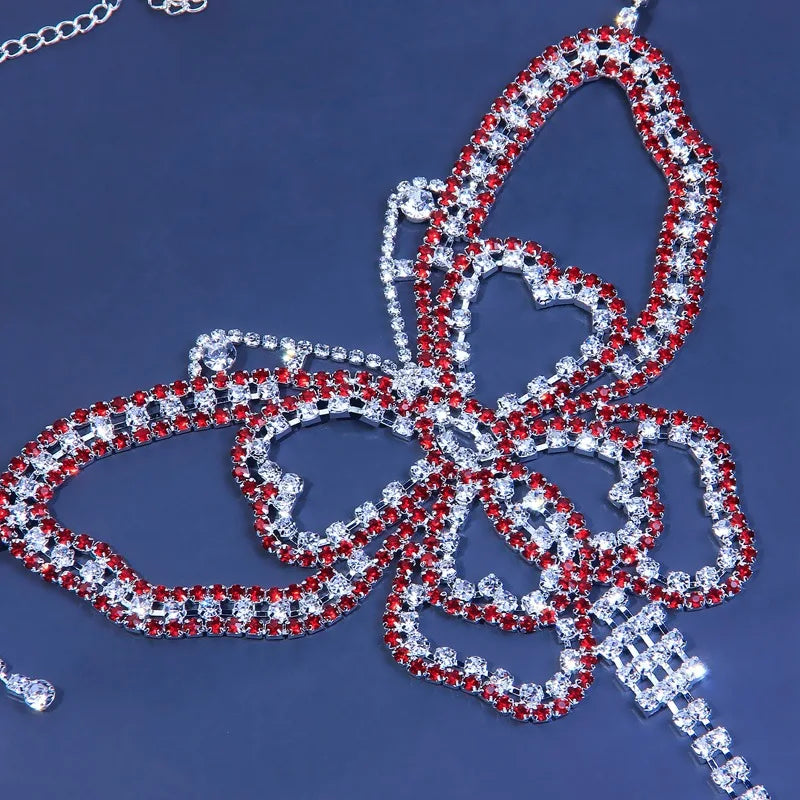Butterfly Rhinestone Bra & Brief Body Jewelry