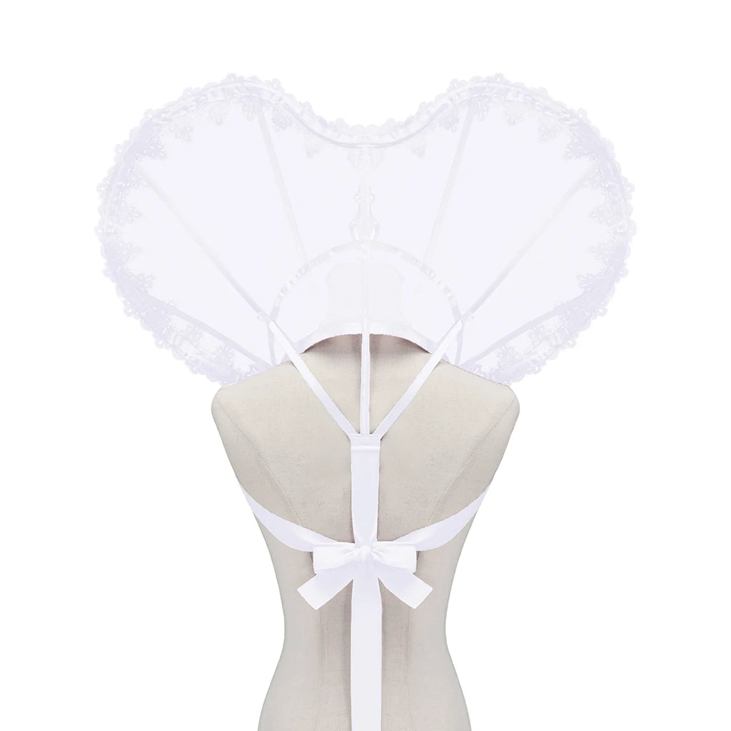 Heart-Shaped Standing Lace Medici Collar Gothic Queen Elizabeth Boned Neckpiece