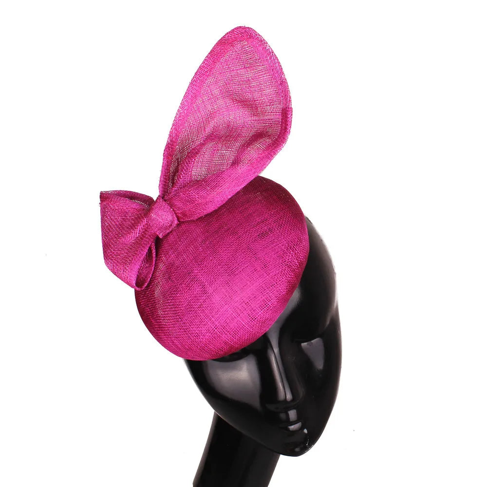 25cm 4-Layer Sinamay Bow Fascinator Headband Kentucky Derby Tea Party Pillbox Hat