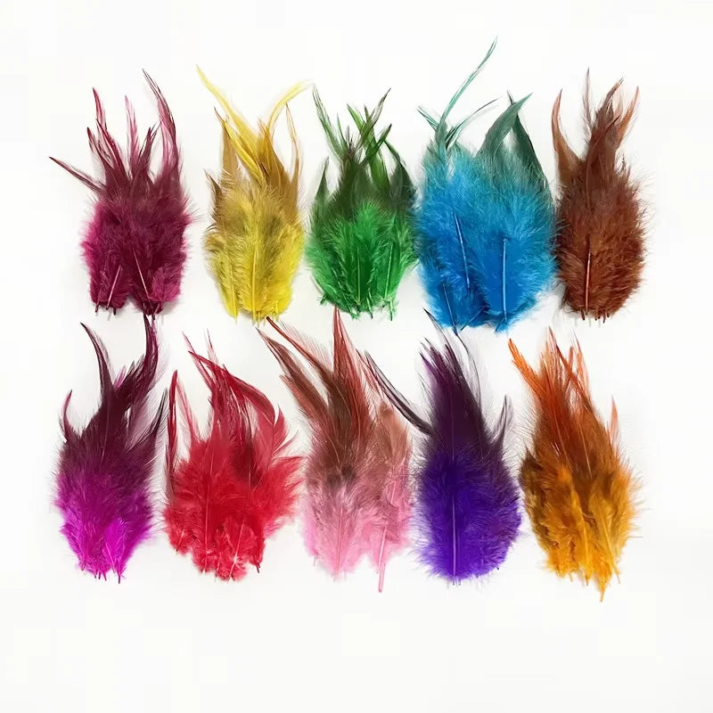 Natural Rooster Feather Fringe Trim 10-15cm