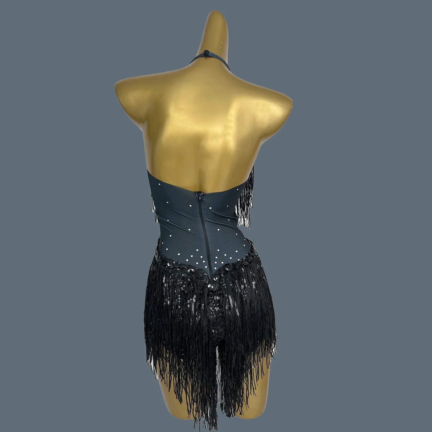 Crystal Sequin Tassel Bodysuit Dance Performance Stage Costume Leotard