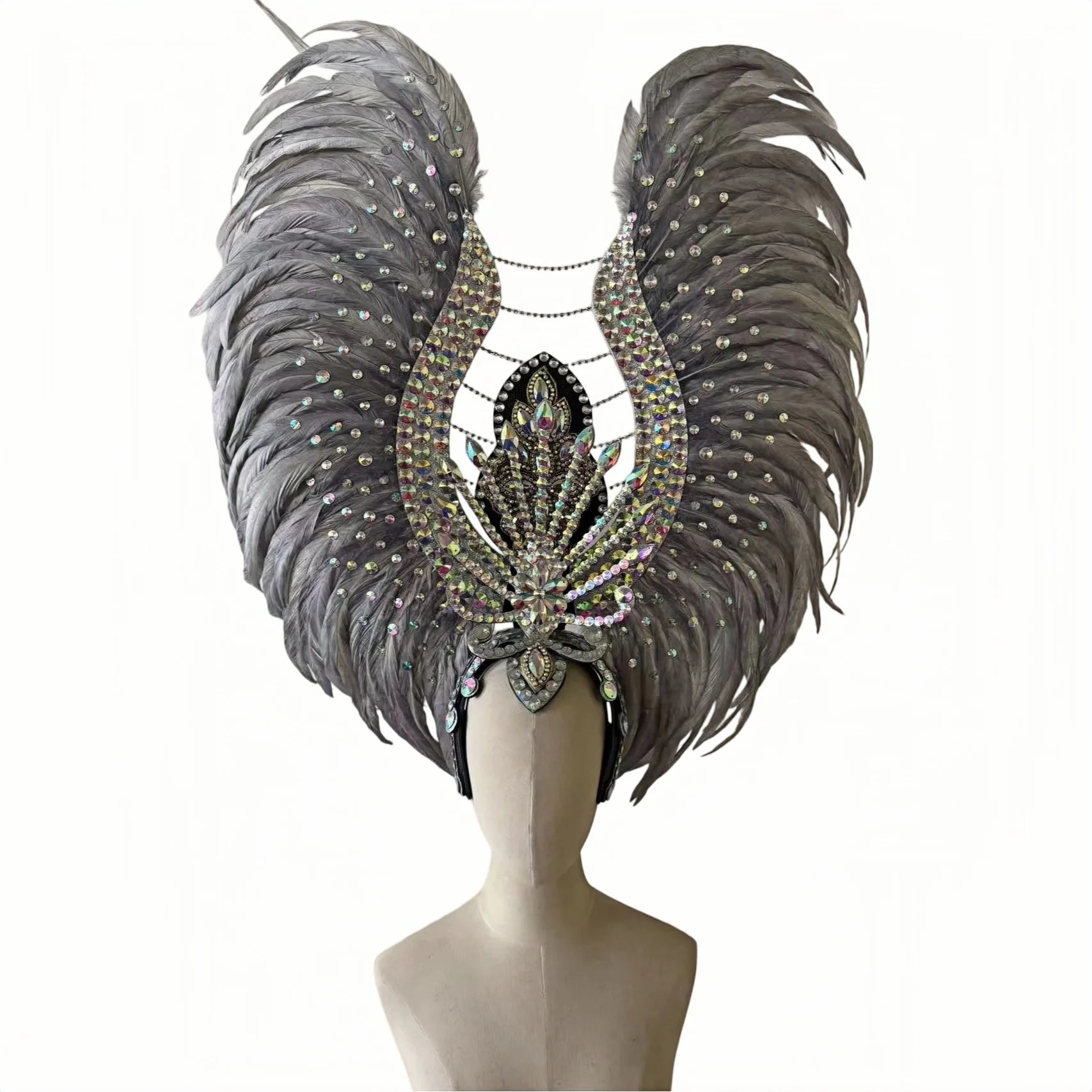The Stardust Aurora Feather Headdress – Light Purple Cabaret & Carnival Crown