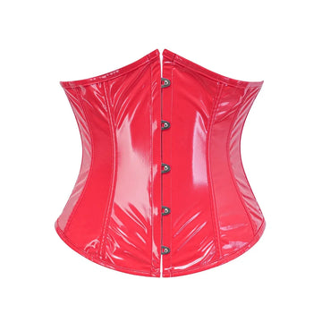 Steampunk PVC Leather Underbust Corset Front Busk Waist Trainer Cincher Top