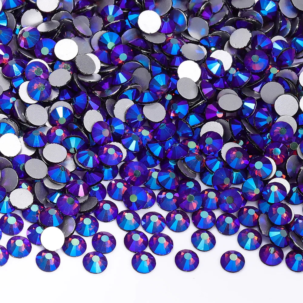 SS6-SS30 Top Quality Multi-color AB Non-Hotfix Flat-Back Glass Rhinestones