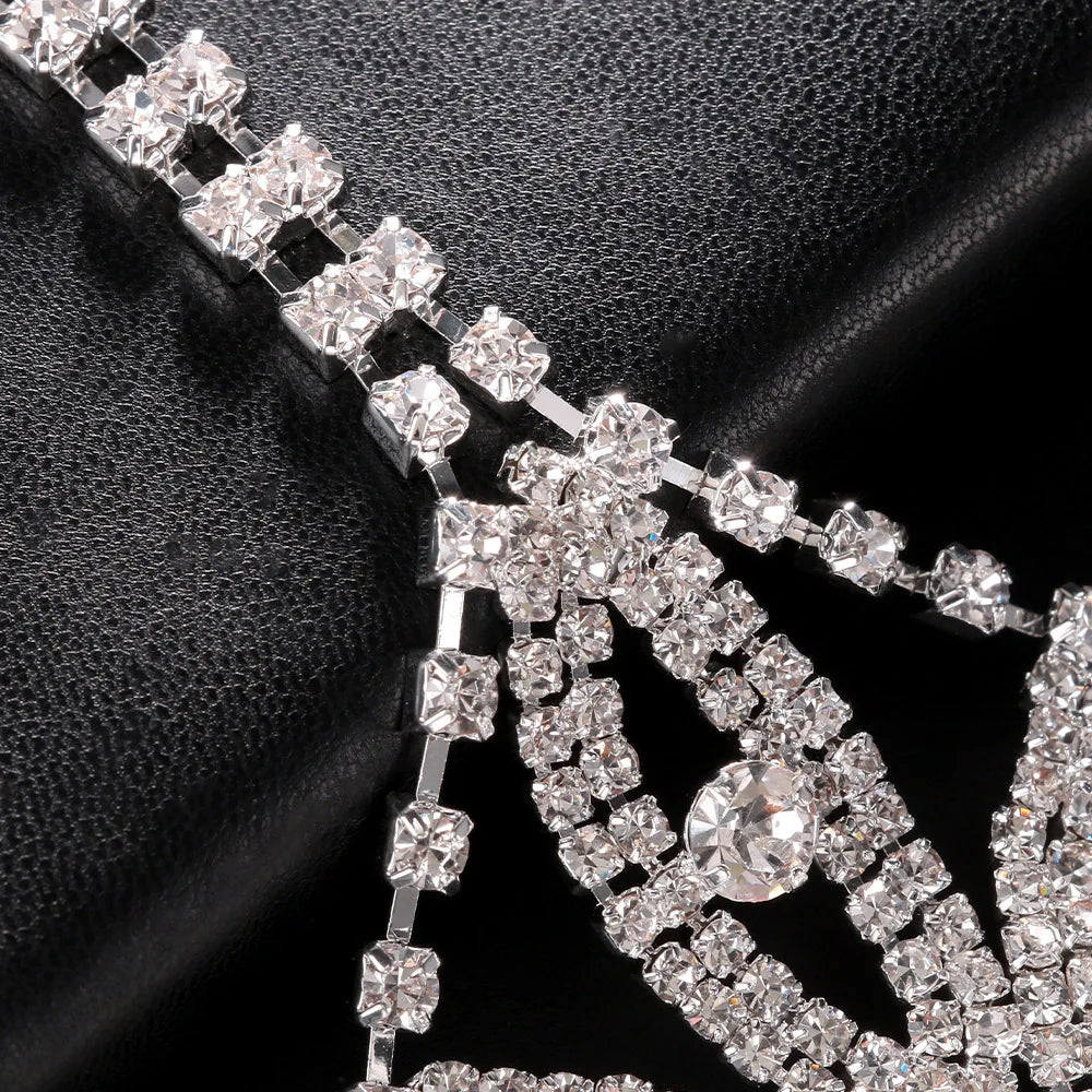 Openwork Eye Rhinestone Bra Body Chain