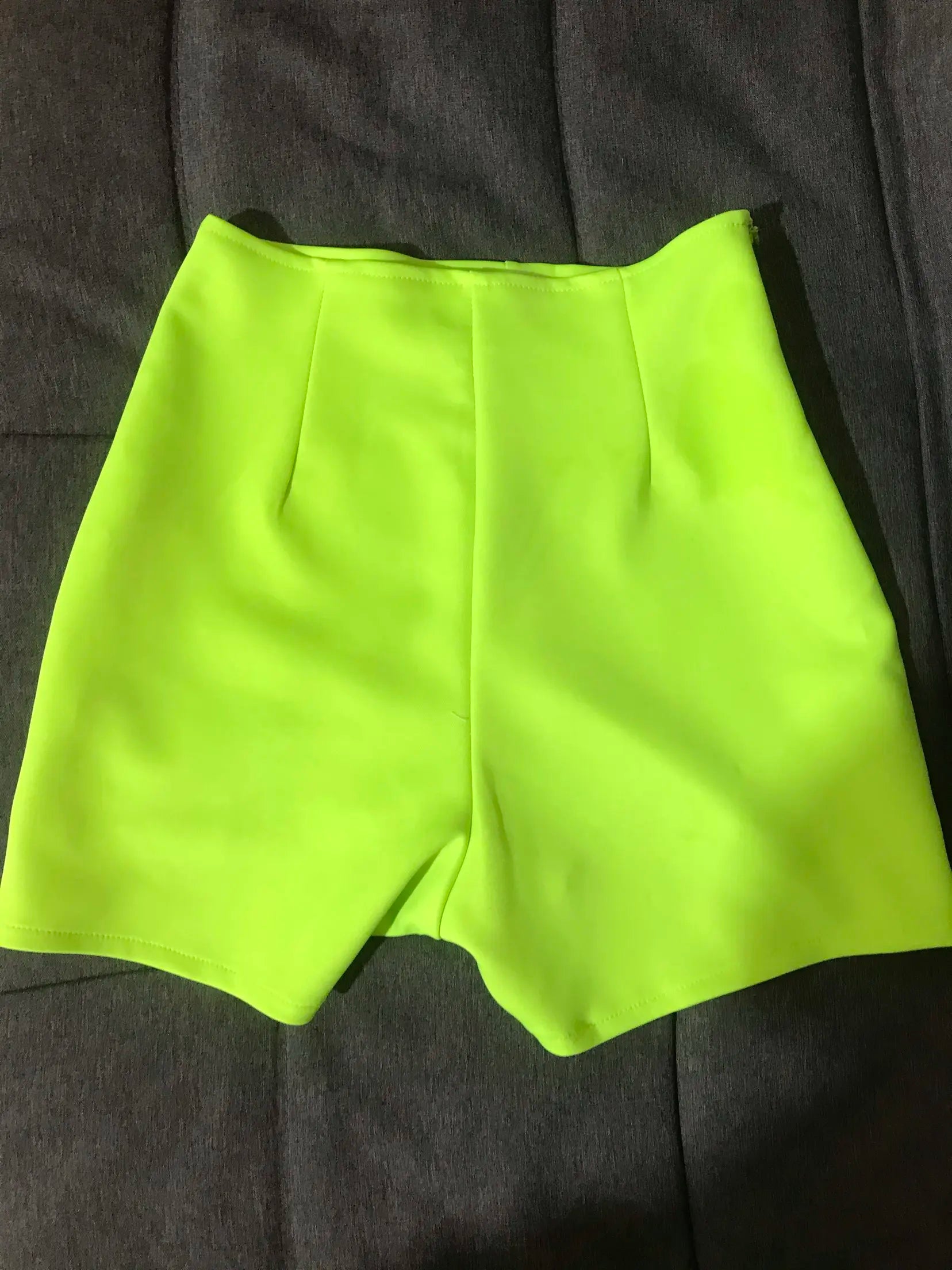 Fluorescent Neon Green High-Waisted Pole Dance & Gogo Hot Shorts Costume