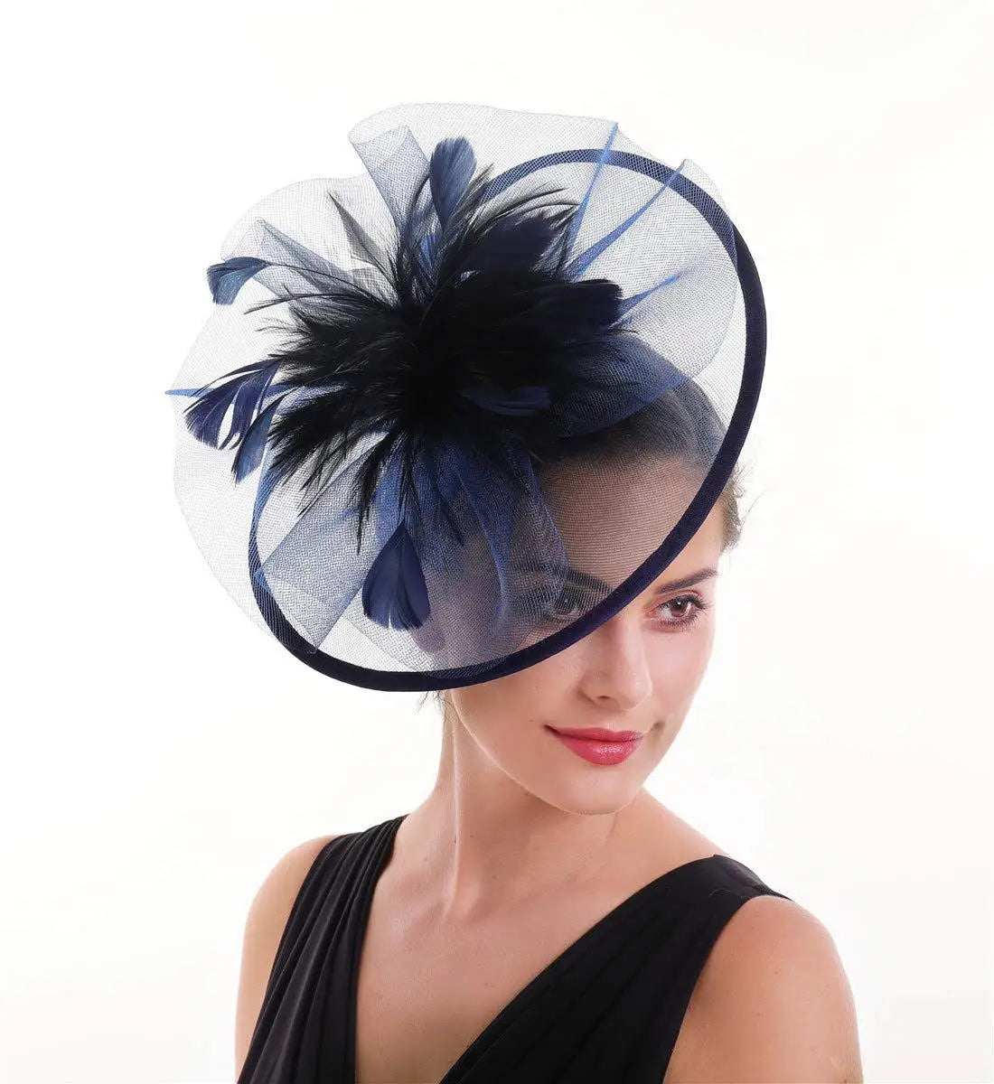 Feather Flower Mesh Fascinator Headpiece