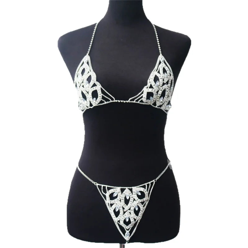 Leaf Bra & Thong Costume Body Jewelry