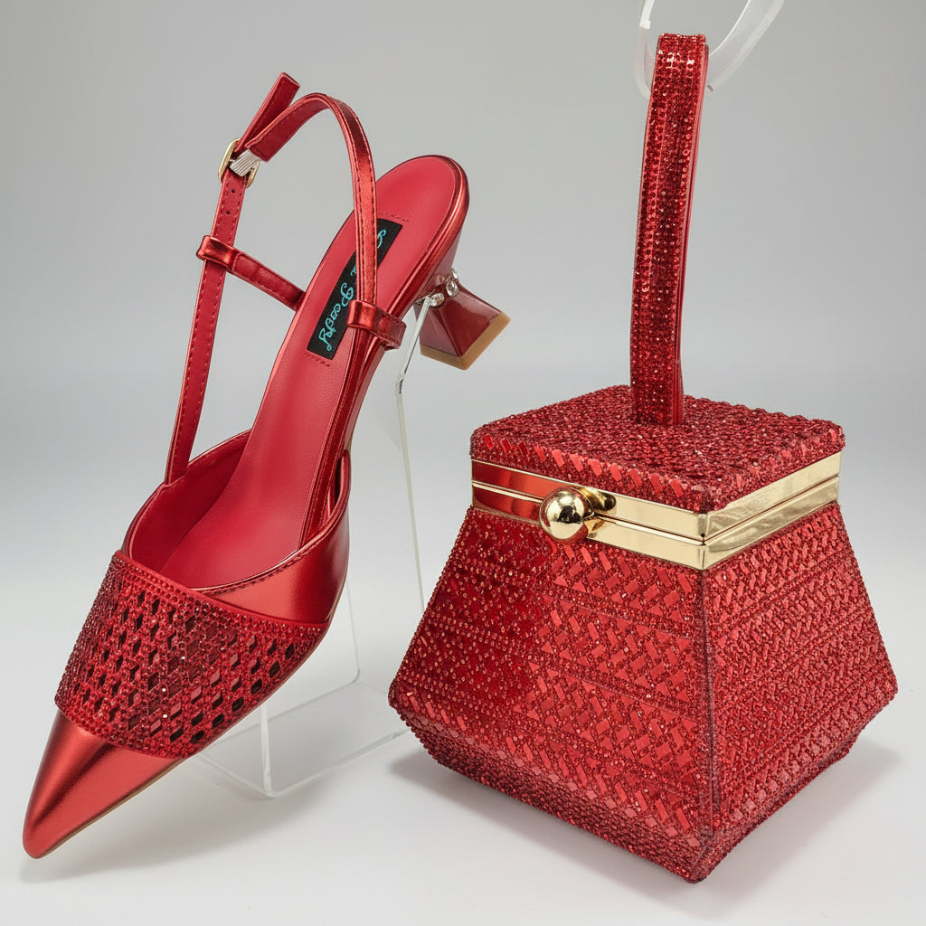 Showgirl Glitter Shoes and Bag Set
