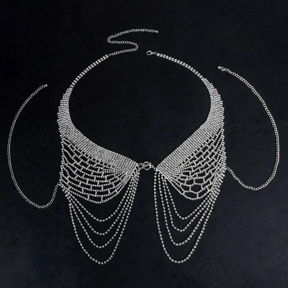 Angel Wing Rhinestone Bra & Body Jewelry