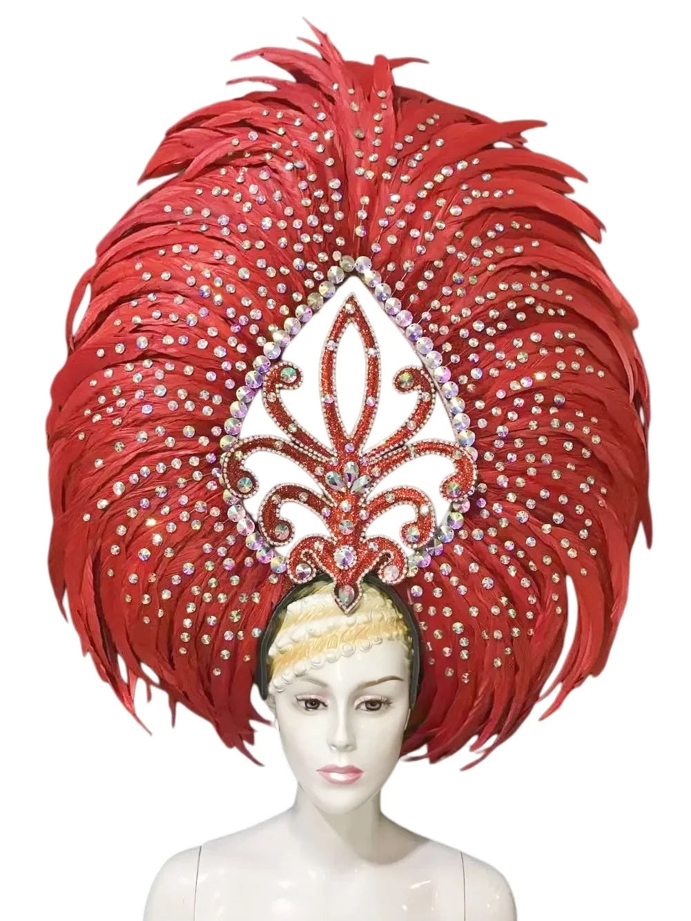 The Stardust Empress Dionysia – White Feather Carnival & Masque Ball Headdress
