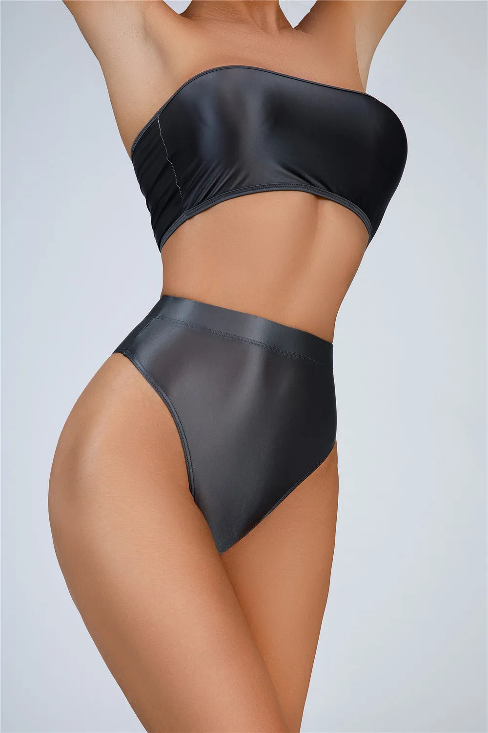 Sexy Women Shiny High Waist G-string Sheer Yoga Shaper Sexy Brief Candy Color Elastic T-Back Oil Glossy Thong UnderWear Dance