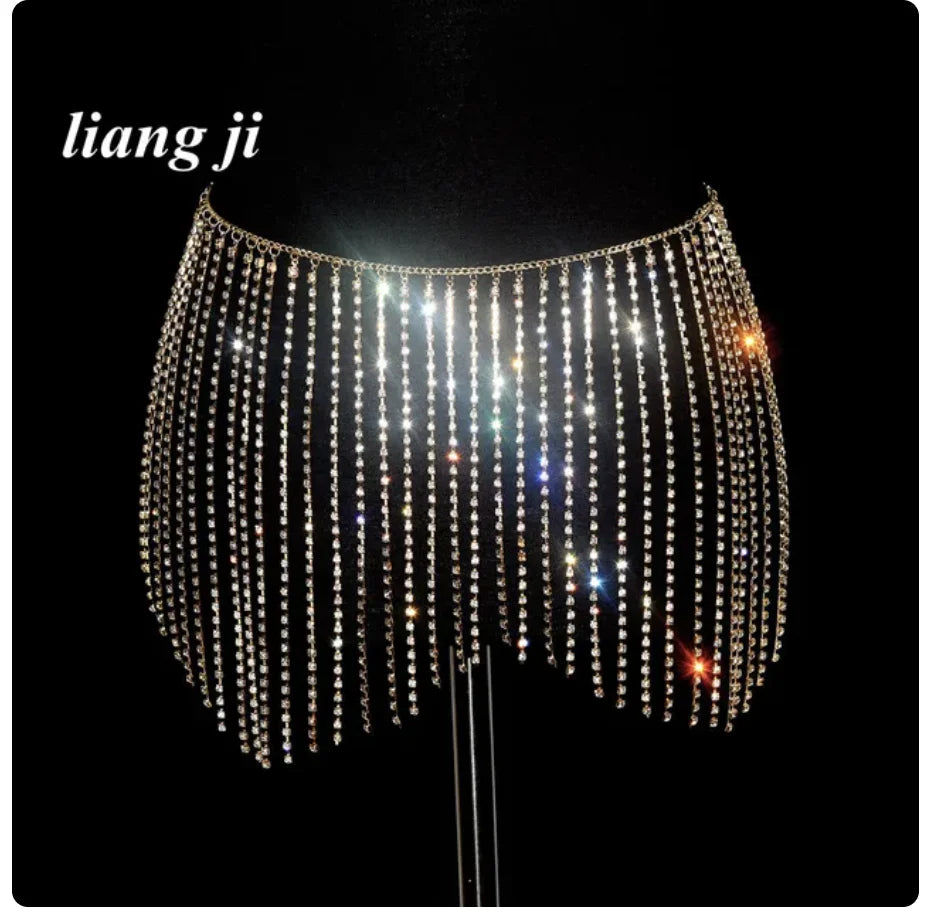 Crystal Tassel Costume Chain Skirt
