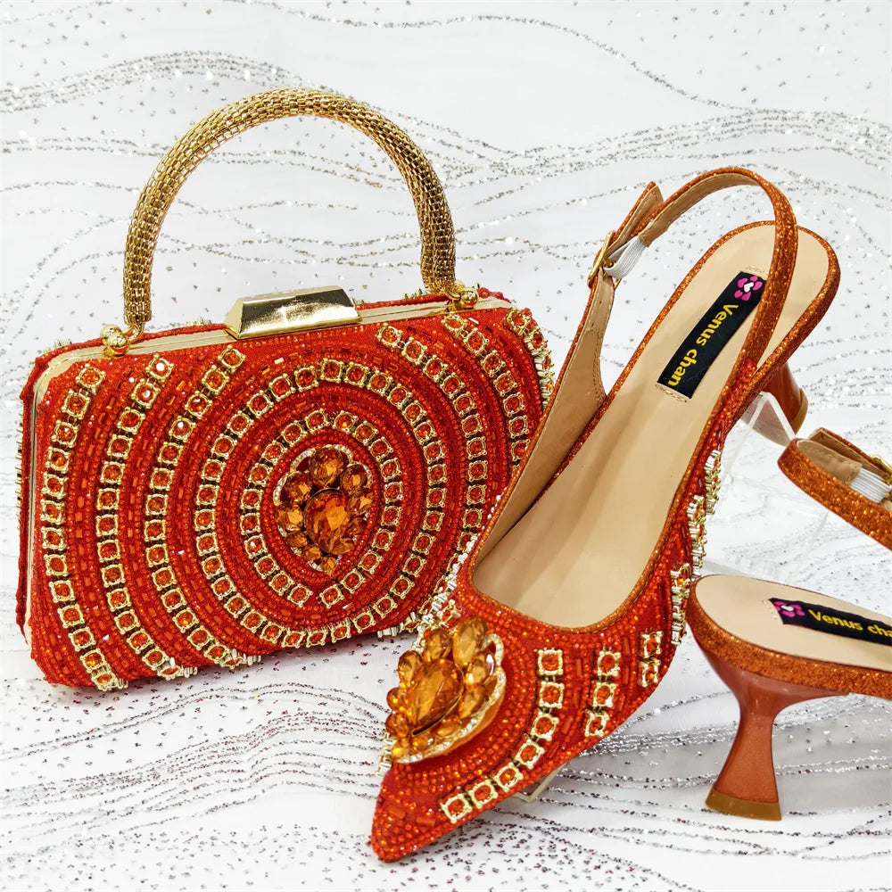Charming Shoes And Bag Matching Set