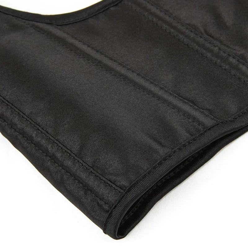 Gothic Underbust Corset Top Strapped Curve Shaper Punk Slimming Waist Belt