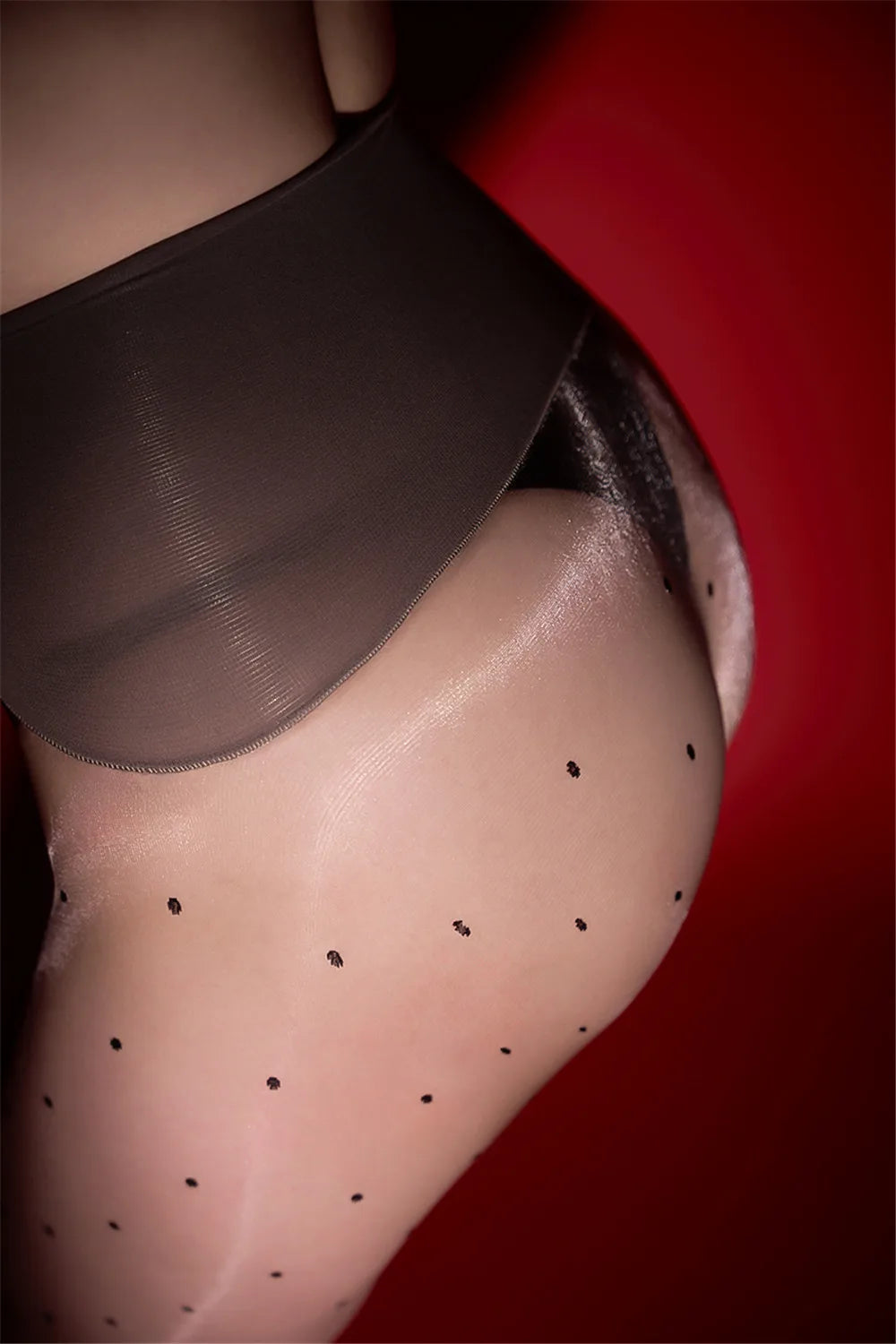 360 Seamless 1D Dot Pattern Sheer Oil Glossy High-Waist Shaping Pantyhose