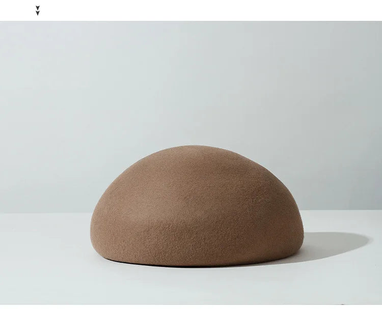 Wool Felt Pillbox Hat — 56–58 cm