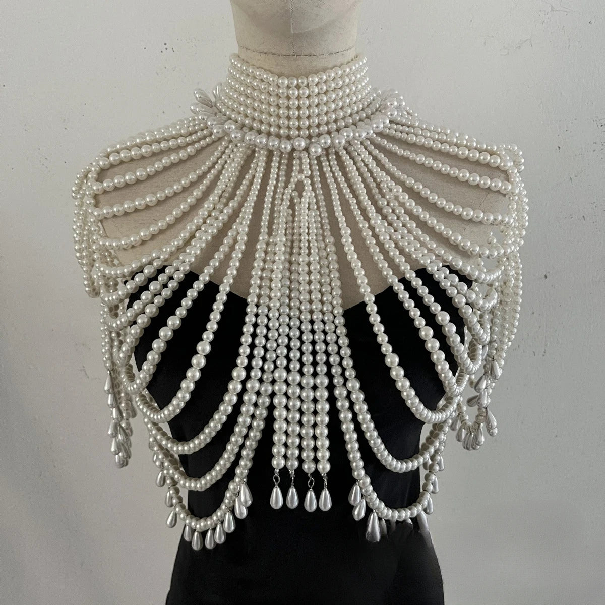 Simulated Pearl Costume Bra Body Chain