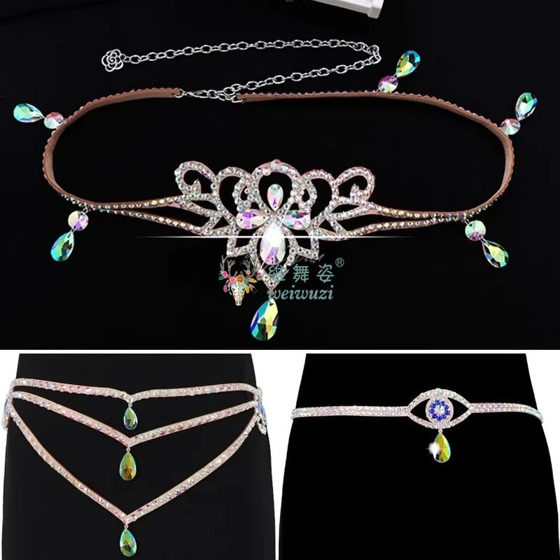 Layered Rhinestone Belly Dance Waist Belt