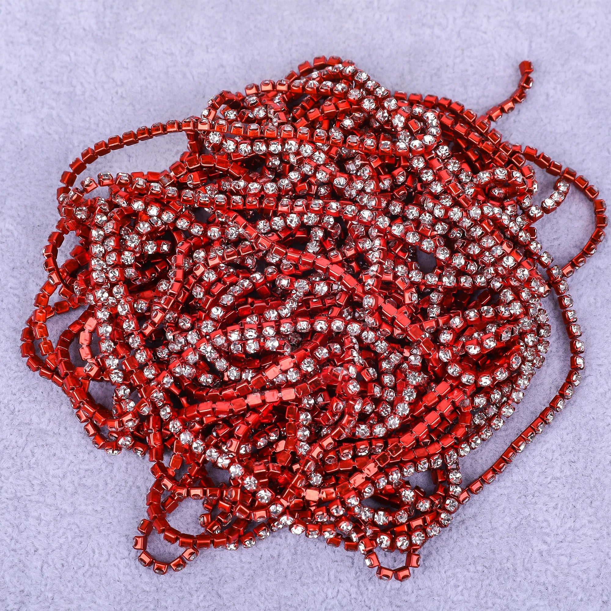 The Stardust Sparkle Cascade – Premium AAAA Glass Crystal Dense Rhinestone Cup Chain Trim