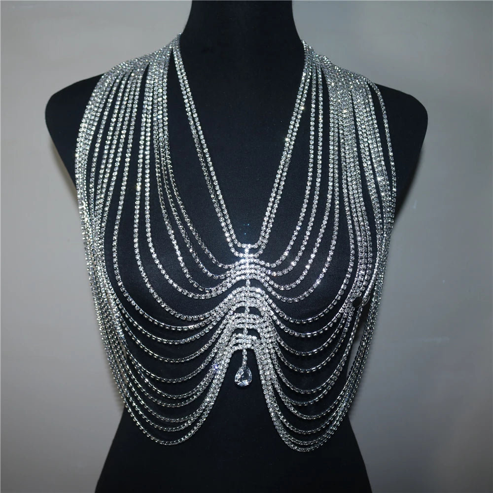 Crystal Tassel Drop Pendant Body Chain