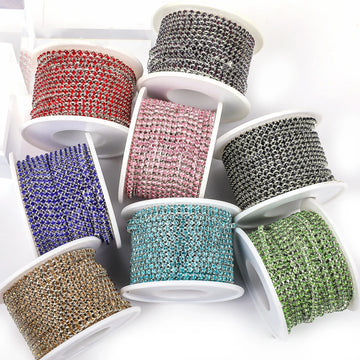 The Stardust Prism Stream – Premium Glass Crystal Close Rhinestone Cup Chain Trim