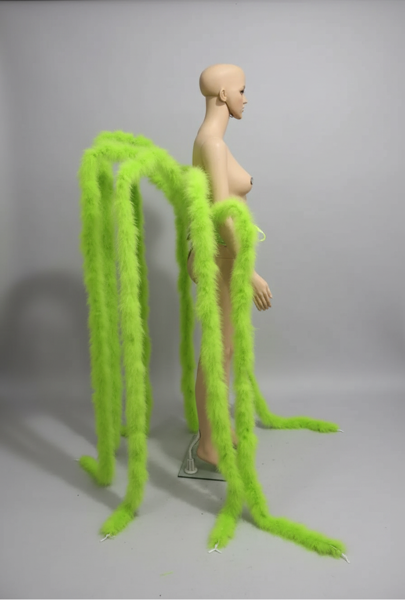 Long Feather Waterfall Backpiece Costume Accessory