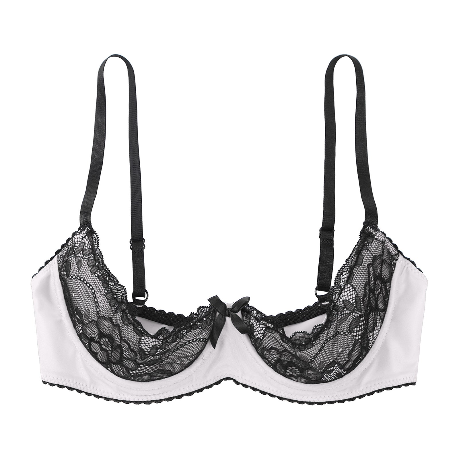 Lace Underwire Half-Cup Balconette Bra